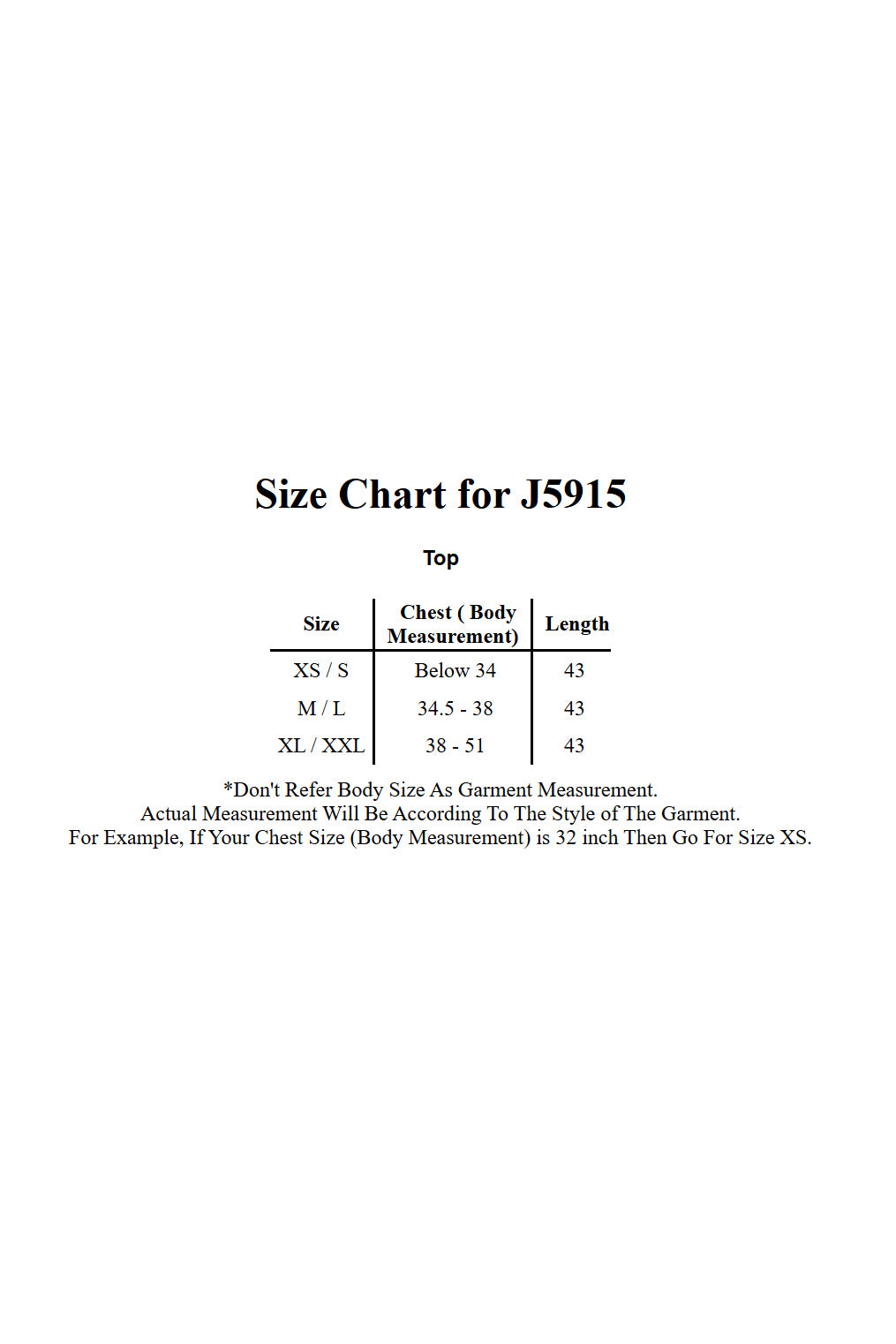 Size Chart