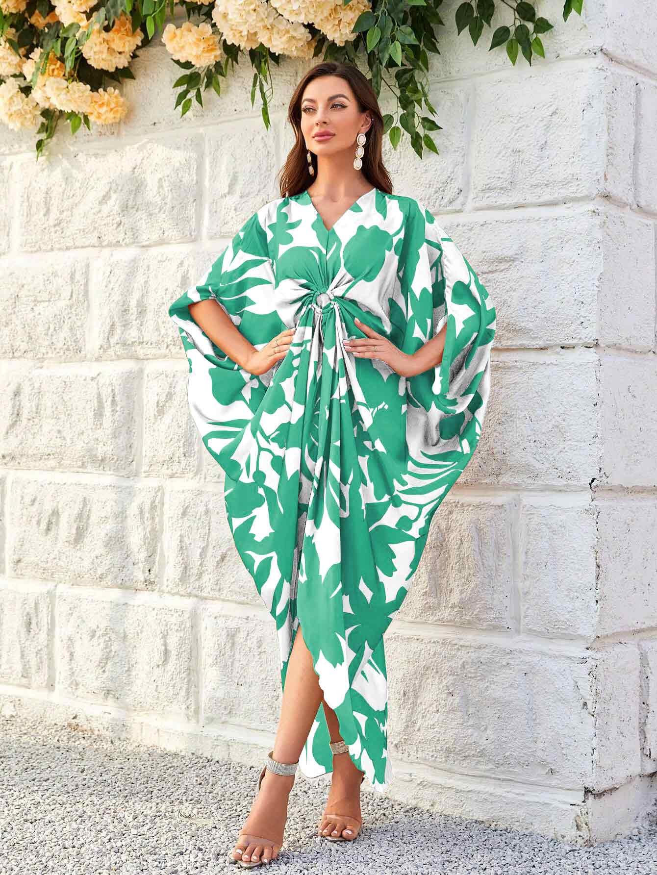 Printed Kaftan Dress - J5925
