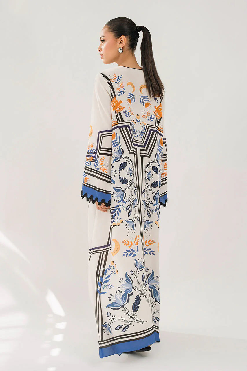 Luxurious Full Length Vibrant Designed Floral & Geometric Kaftan
