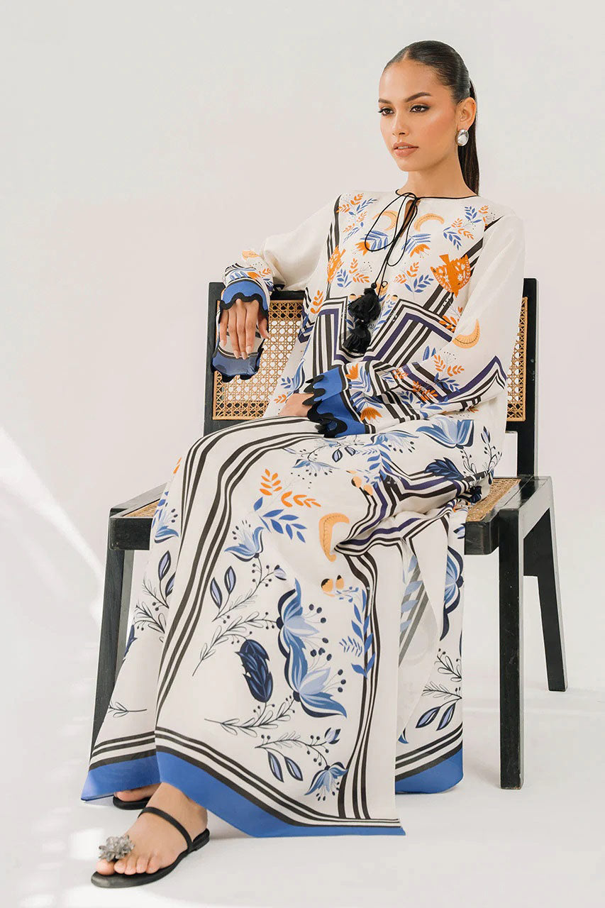 Luxurious Full Length Vibrant Designed Floral & Geometric Kaftan