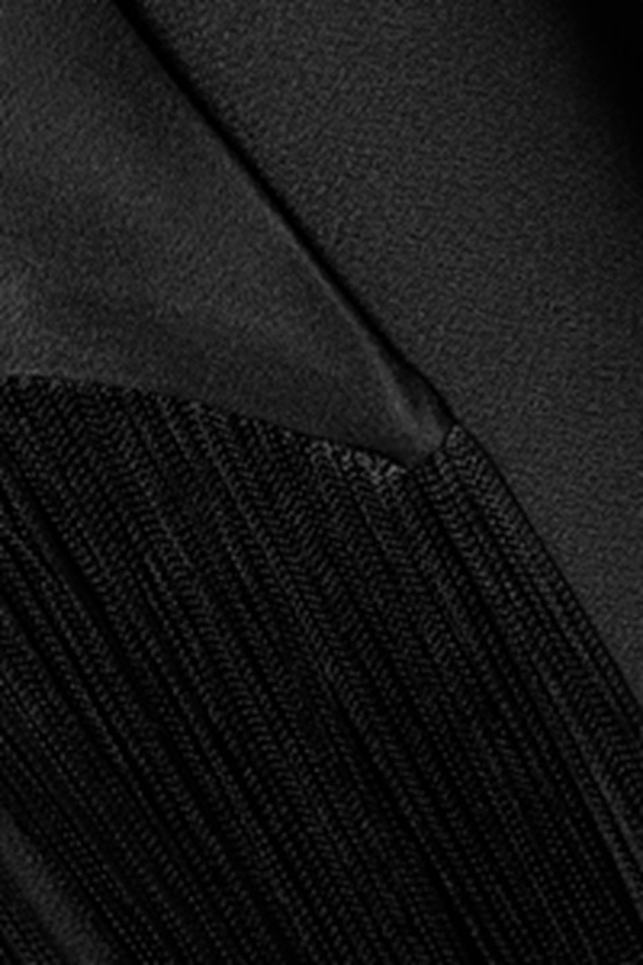 Midnight Fringe : Elegant Tassel Cape Knee Length Dress With Neck Belt