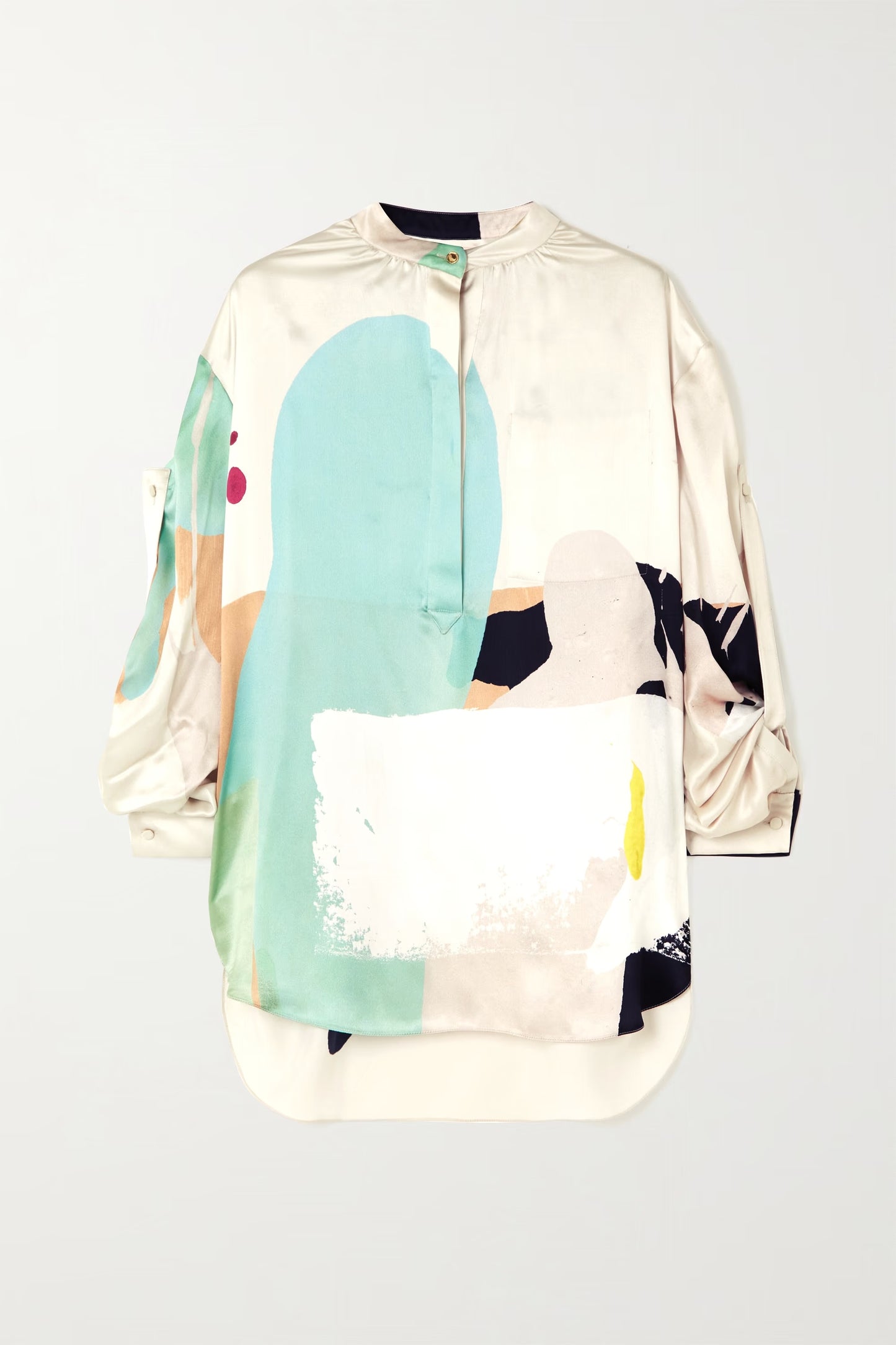 Sleek Abstract Print Women's Wear Persian Silk Top With Pant Co-Ord Set