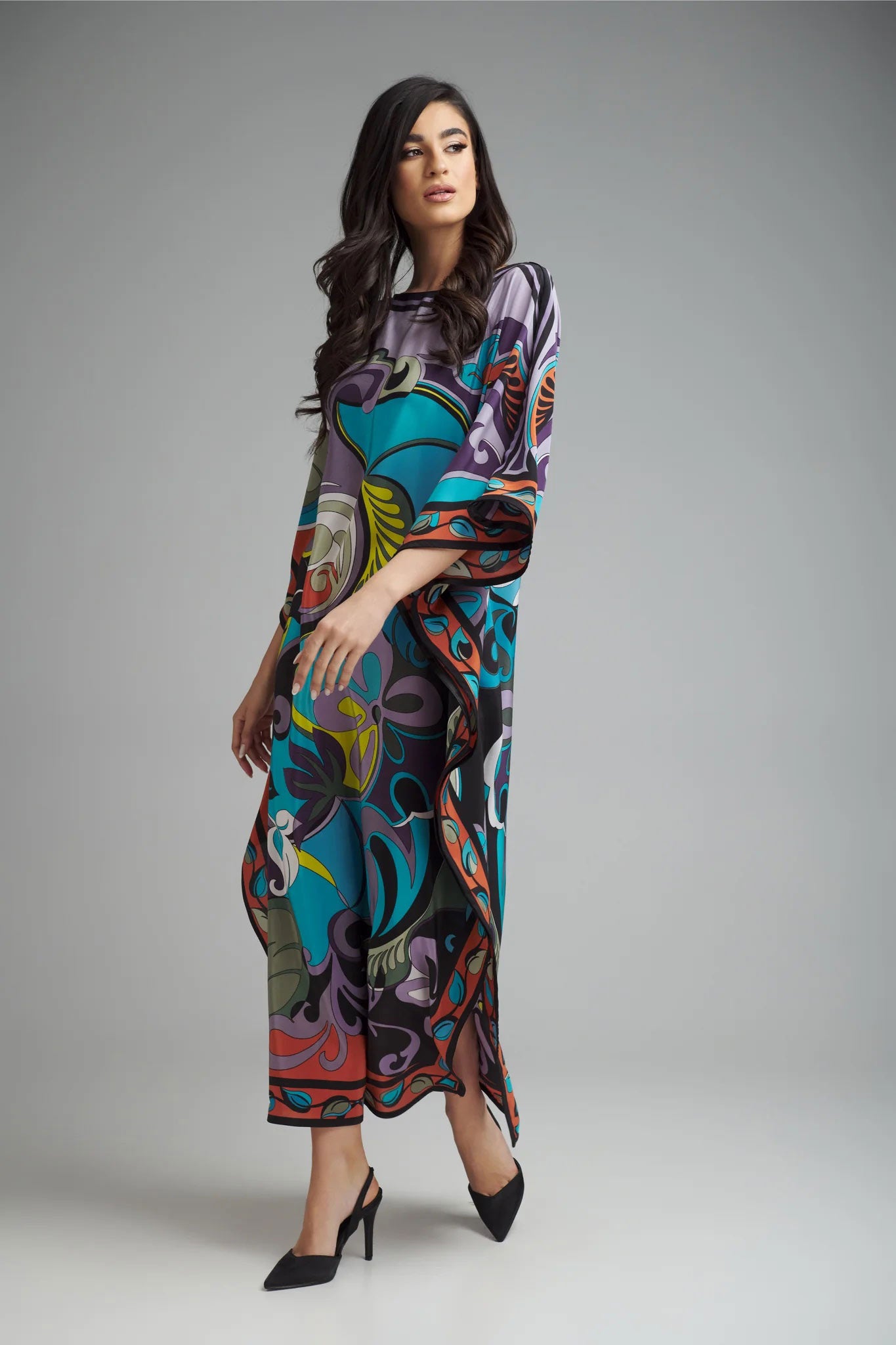 Unique Abstract Floral Printed Kaftan Dress For - Perfect For Any Occasion
