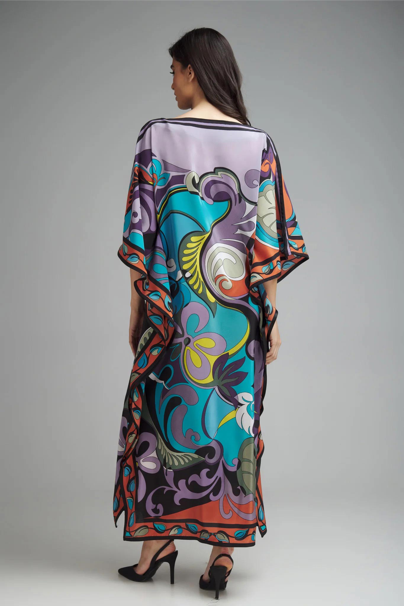 Unique Abstract Floral Printed Kaftan Dress For - Perfect For Any Occasion