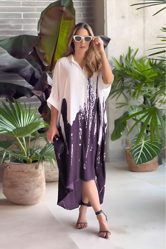 Shirt Dress - J6054_Purple