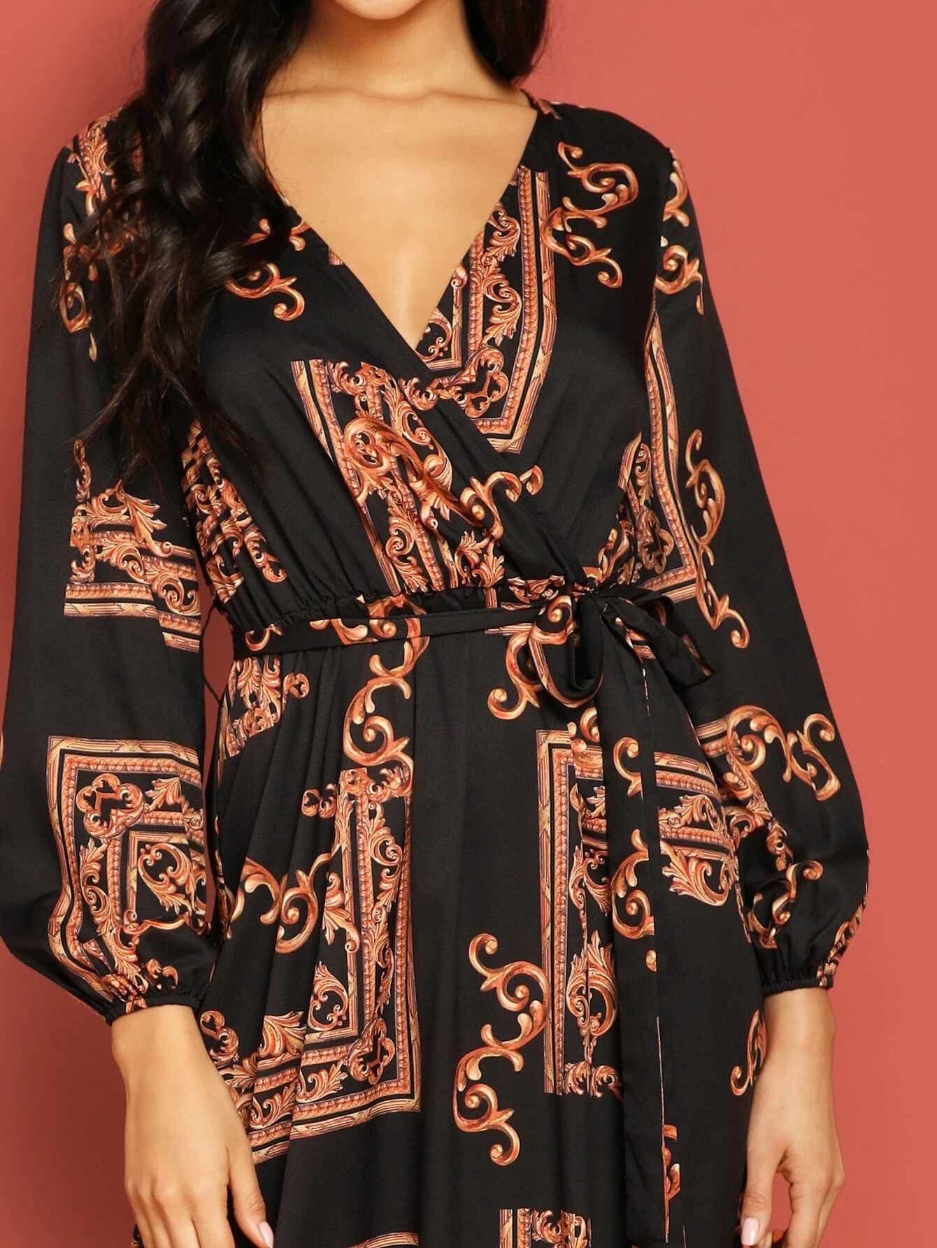 Black Bohemian Maxi Kurti with Paisley Embroidery for Women
