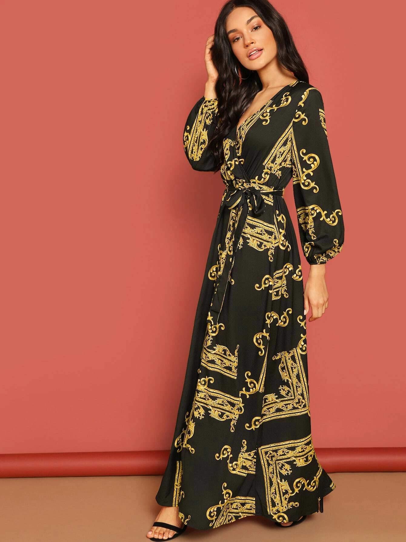Black Bohemian Maxi Kurti with Paisley Embroidery for Women