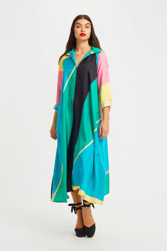 V Neck Collar Kaftan In Vibrant Attractive Colors
