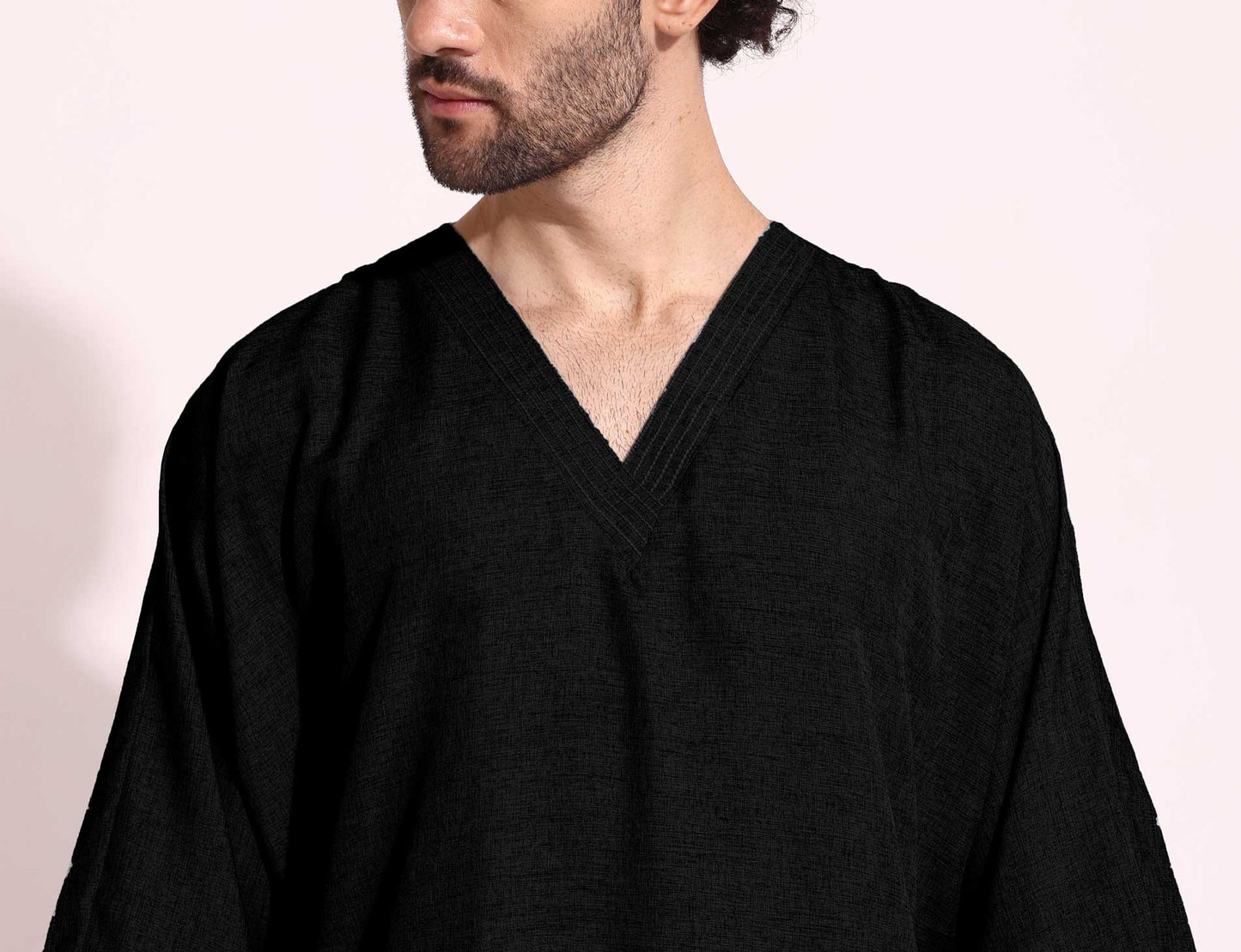 Mens Casual Arabic Wear thobe Jabba Black Color