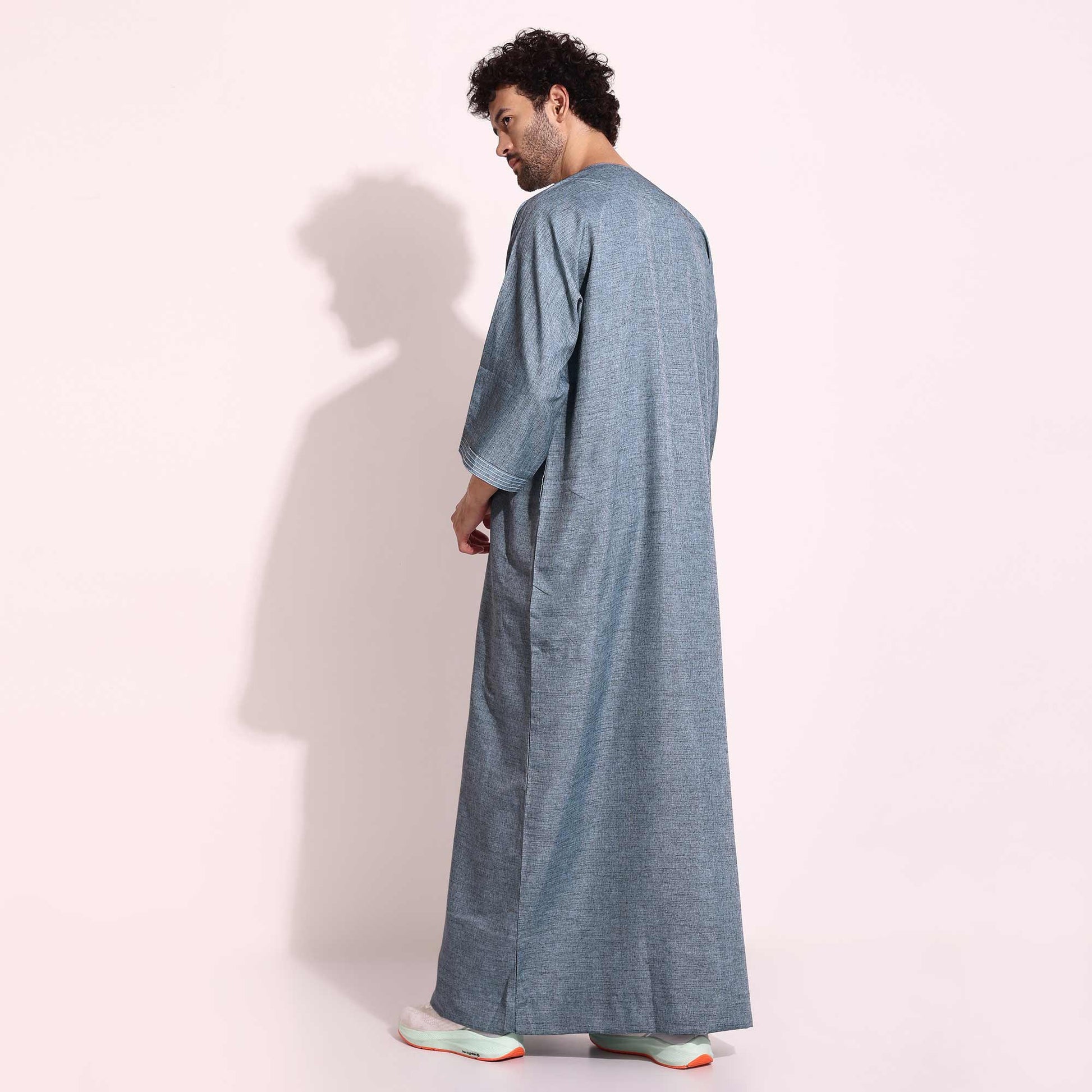 Mens Casual Arabic Wear thobe Jabba Blue Color
