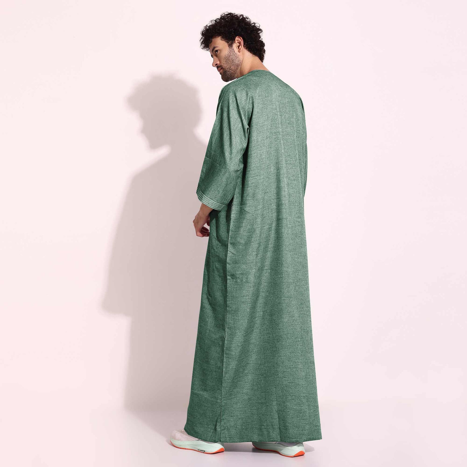 Mens Casual Arabic Wear thobe Jabba Green Color