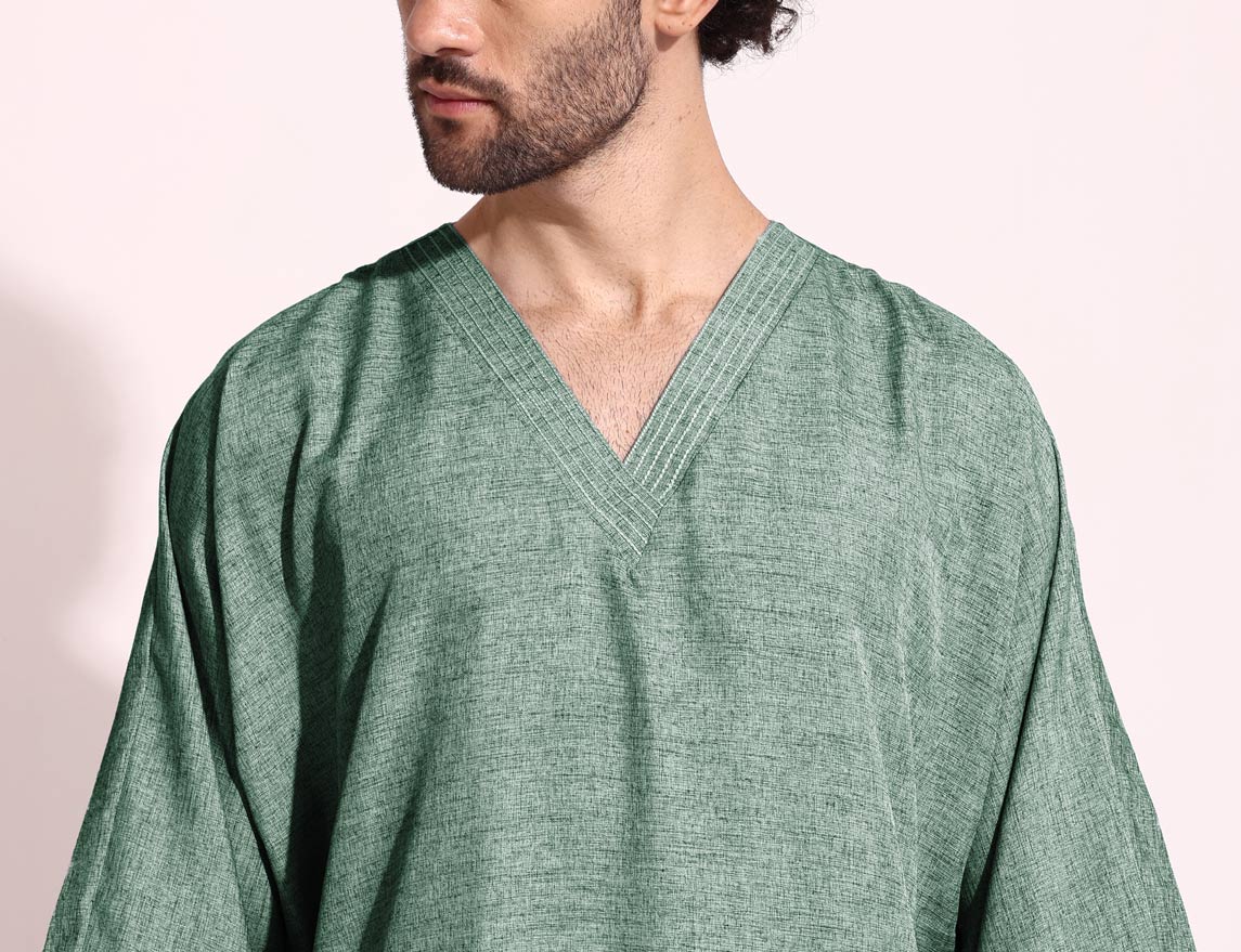 Mens Casual Arabic Wear thobe Jabba Green Color