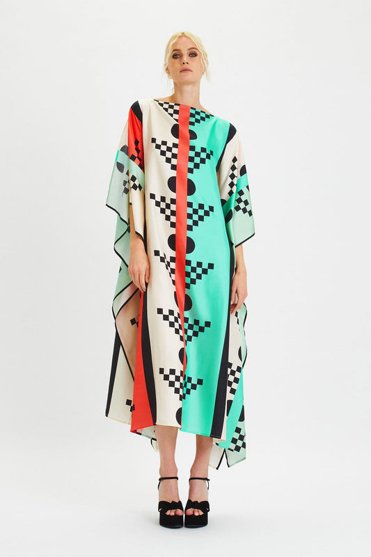 Womens Kaftan Geometric Print With Attractive Colors