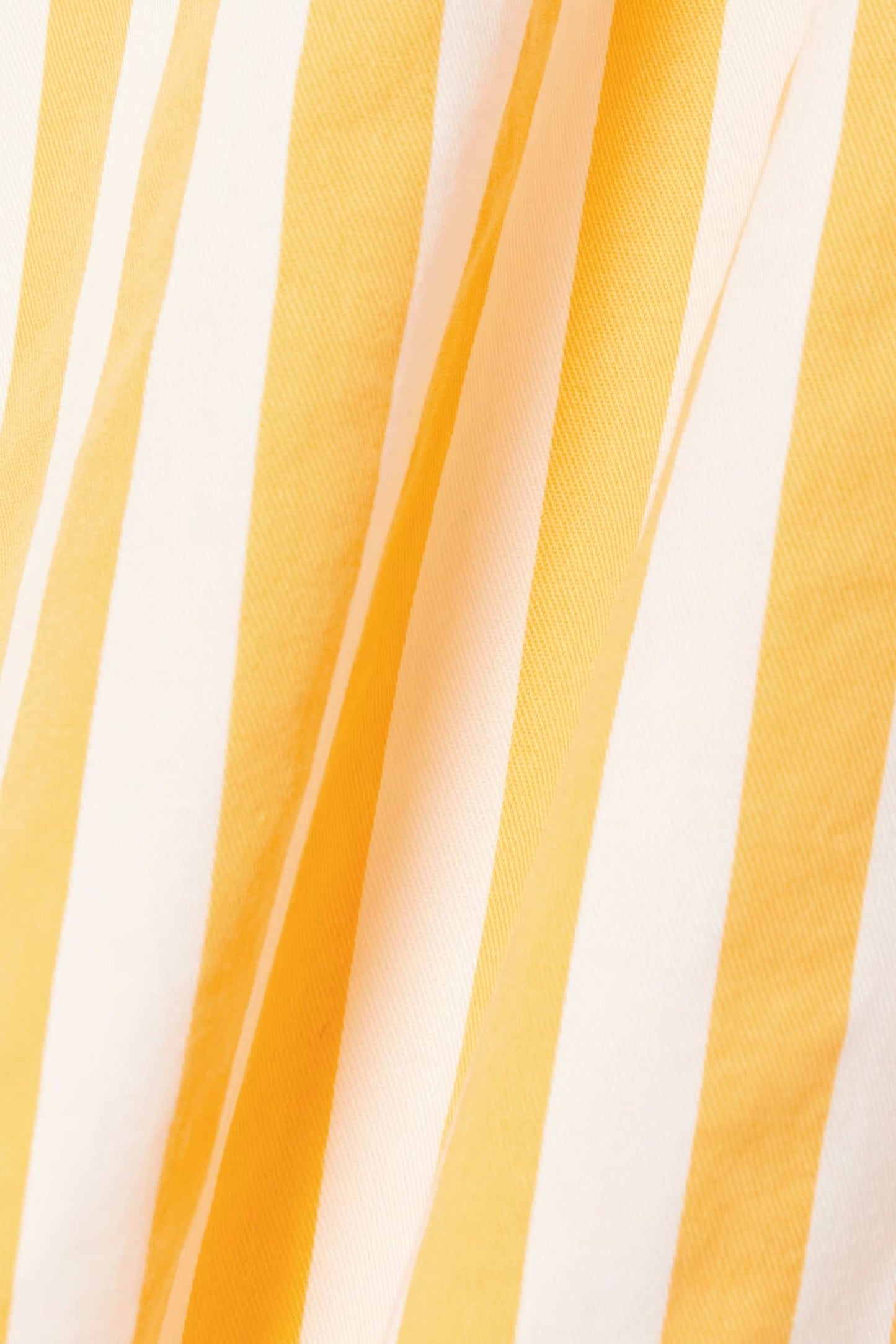 Cotton Elegance Stripes Premium Full Length Shirt Dress Yellow Color