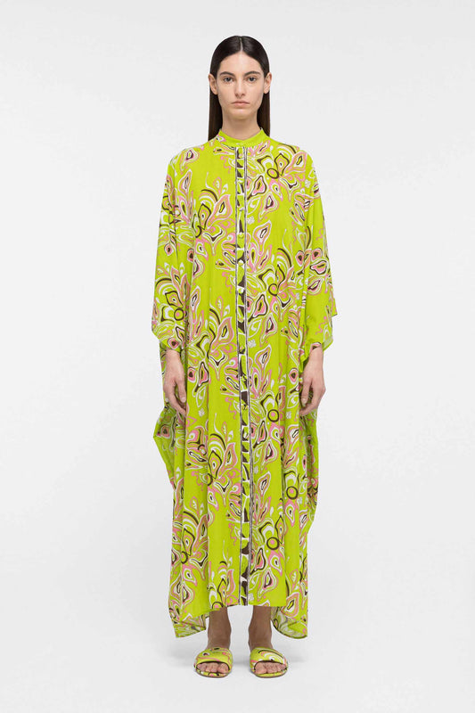 Lime Green Color Womens Top With Beautiful Floral Print