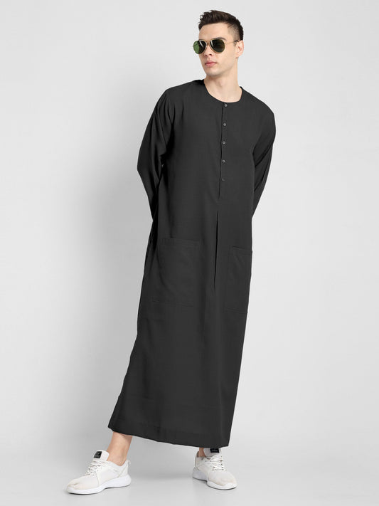 Elegant Black Thobe Versatile and Stylish