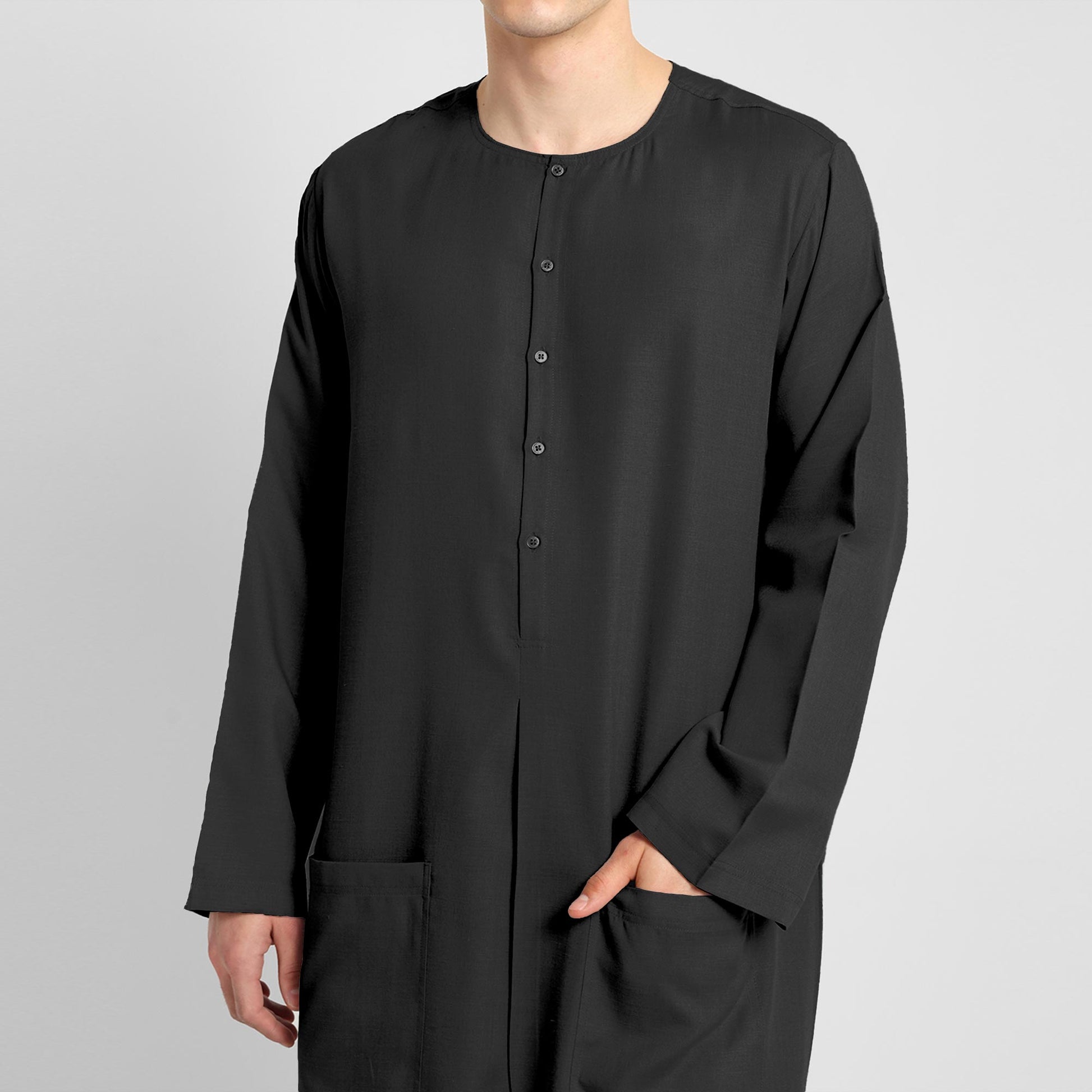 Elegant Black Thobe Versatile and Stylish
