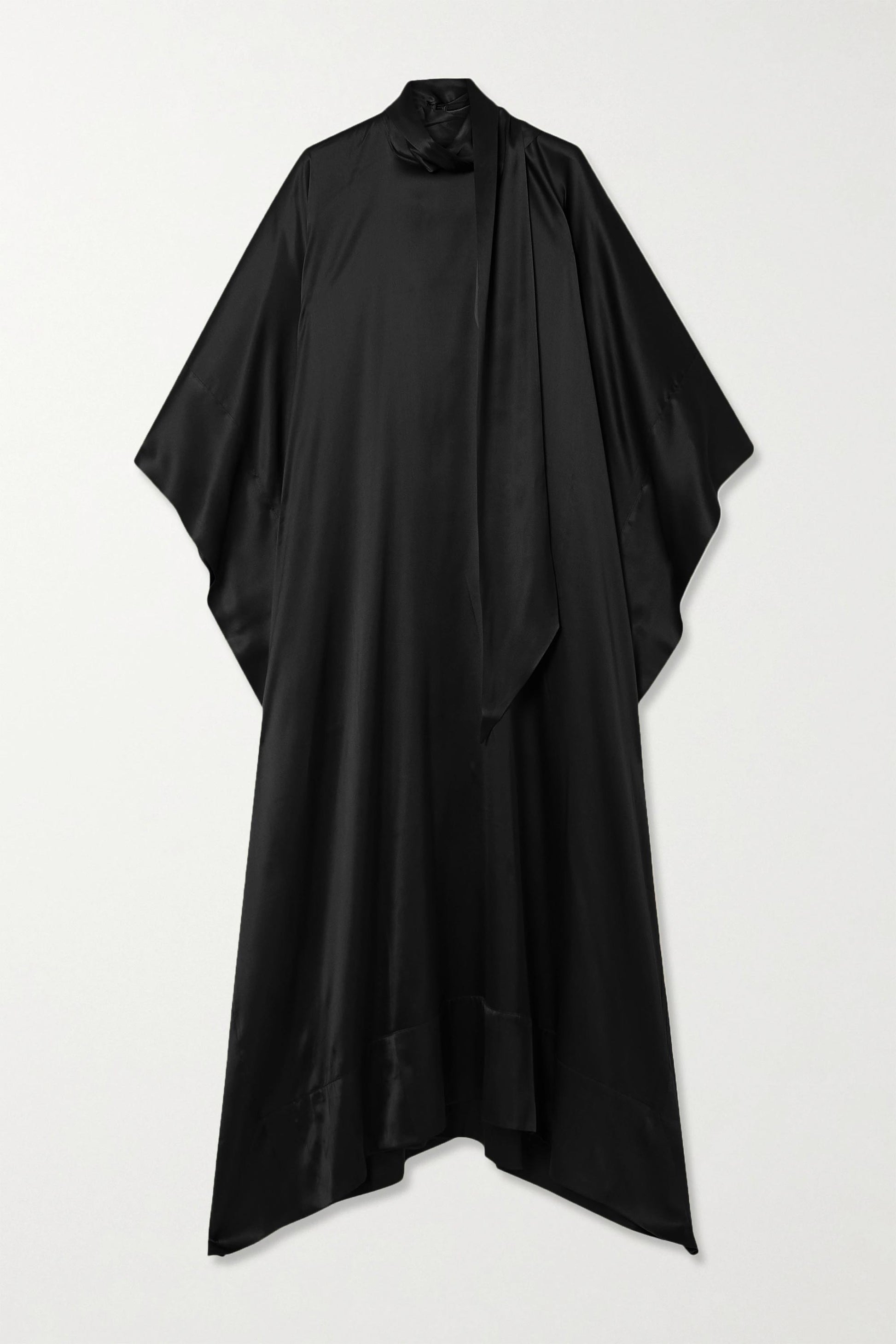 Black luxury kaftan with asymmetrical hem for formal events