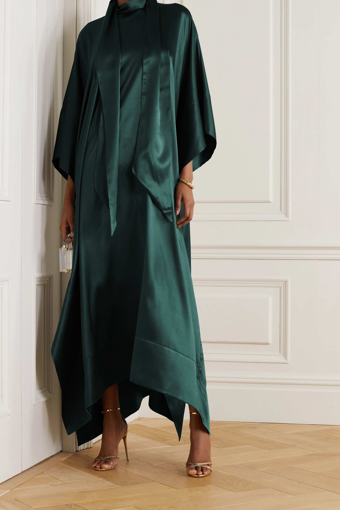 Rama Violet luxury kaftan with asymmetrical hem for formal events