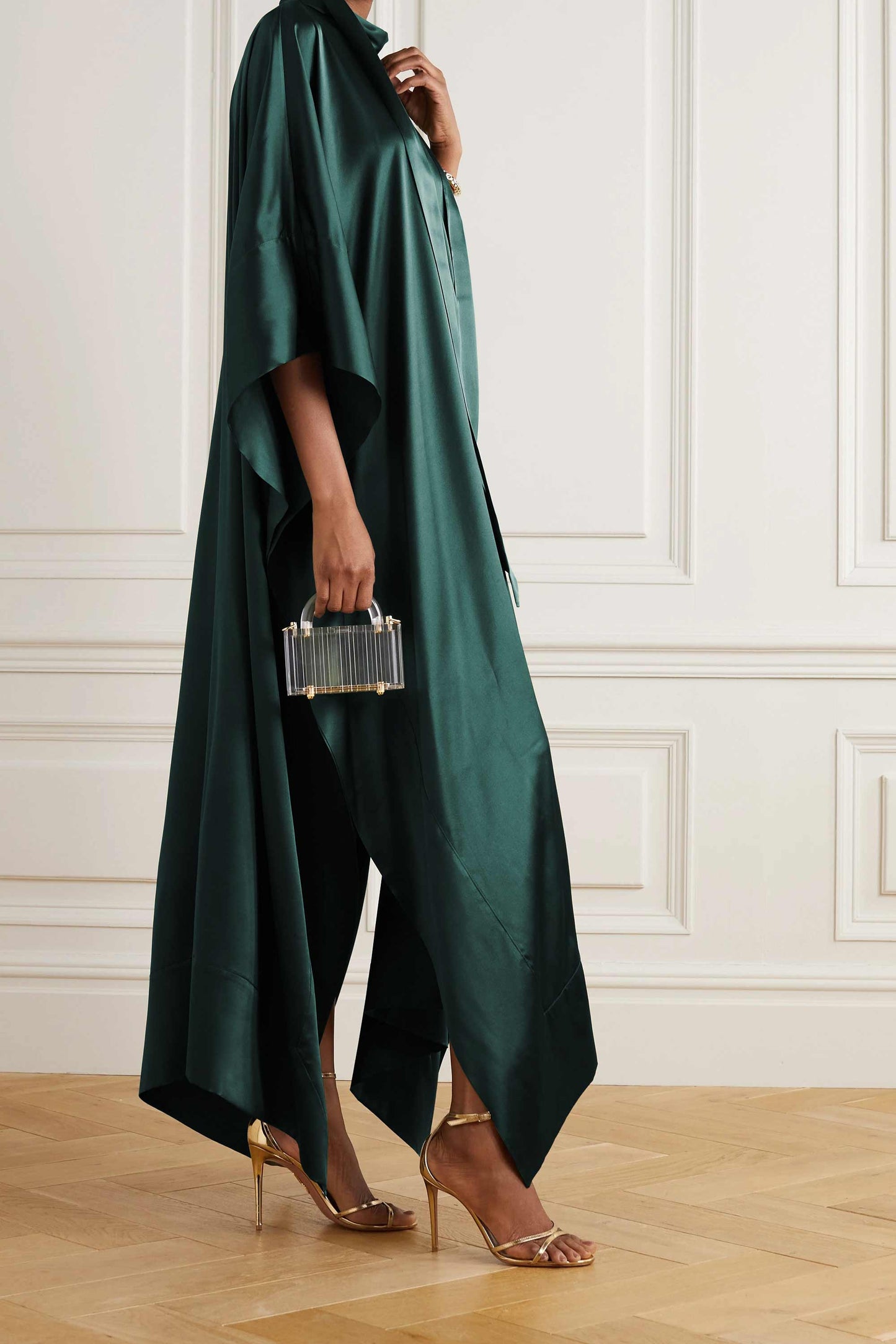 Rama Violet luxury kaftan with asymmetrical hem for formal events