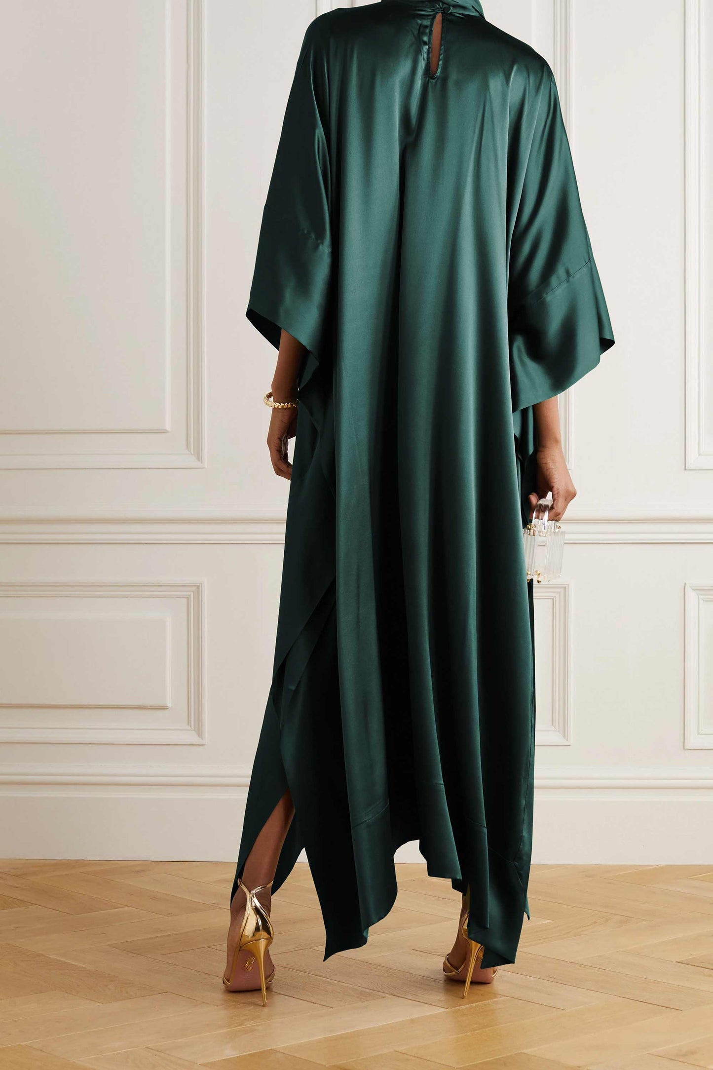 Rama Violet luxury kaftan with asymmetrical hem for formal events