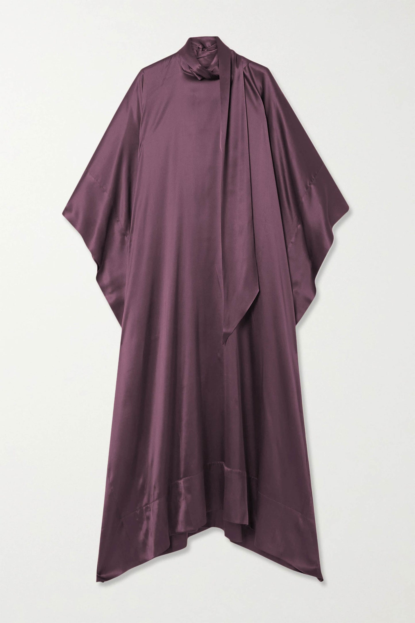 Salmon Violet luxury kaftan with asymmetrical hem for formal events