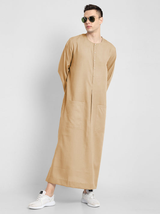 Elegant Beige Thobe Versatile and Stylish