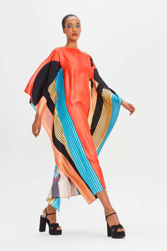 Attractive Geometric Print Kaftan With Beautiful Pastel Colors For Womens