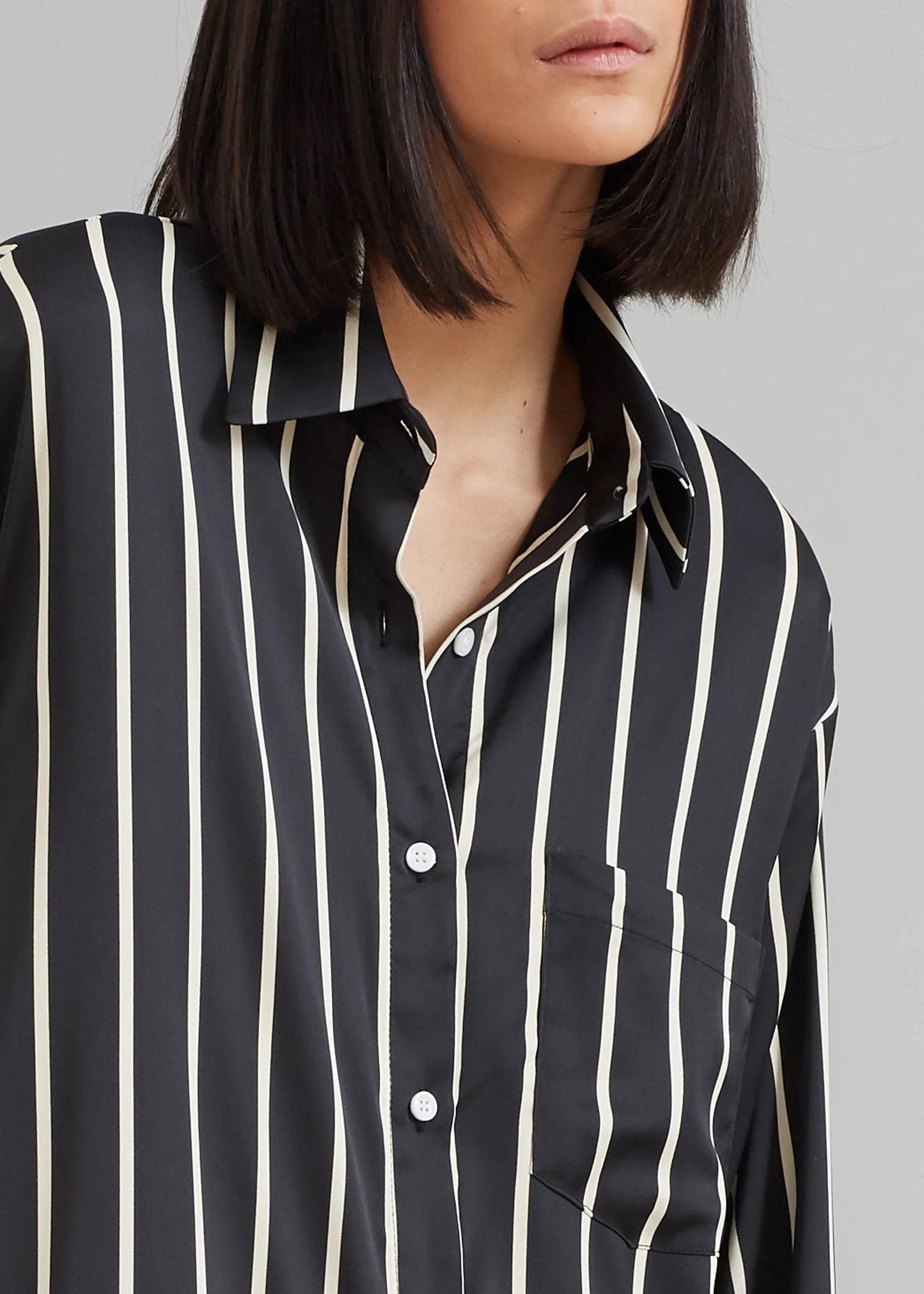 Full Length Strips Pattern Black Color Womens Shirt Dress
