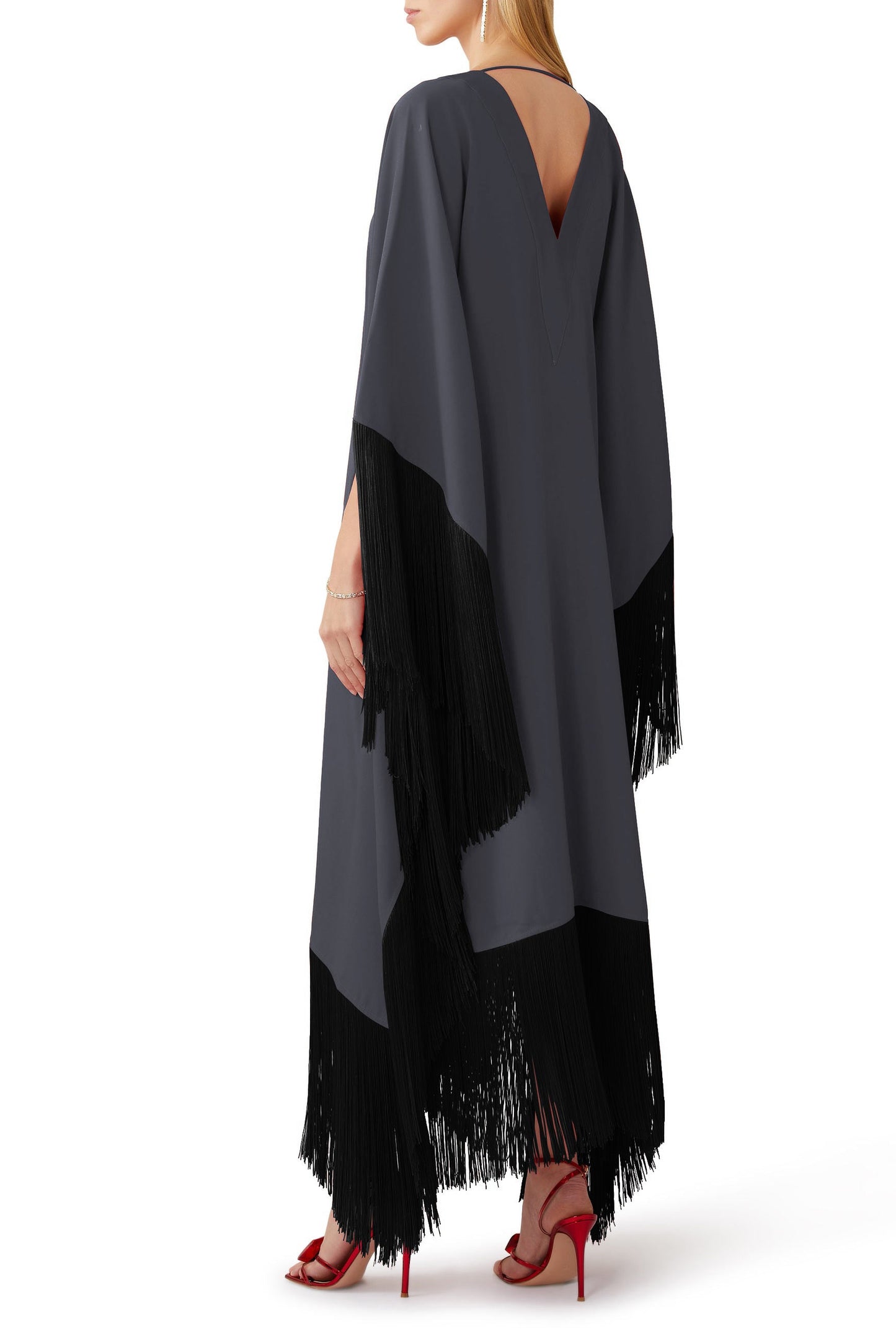 Fringe Kaftan Dress - J5821_Black