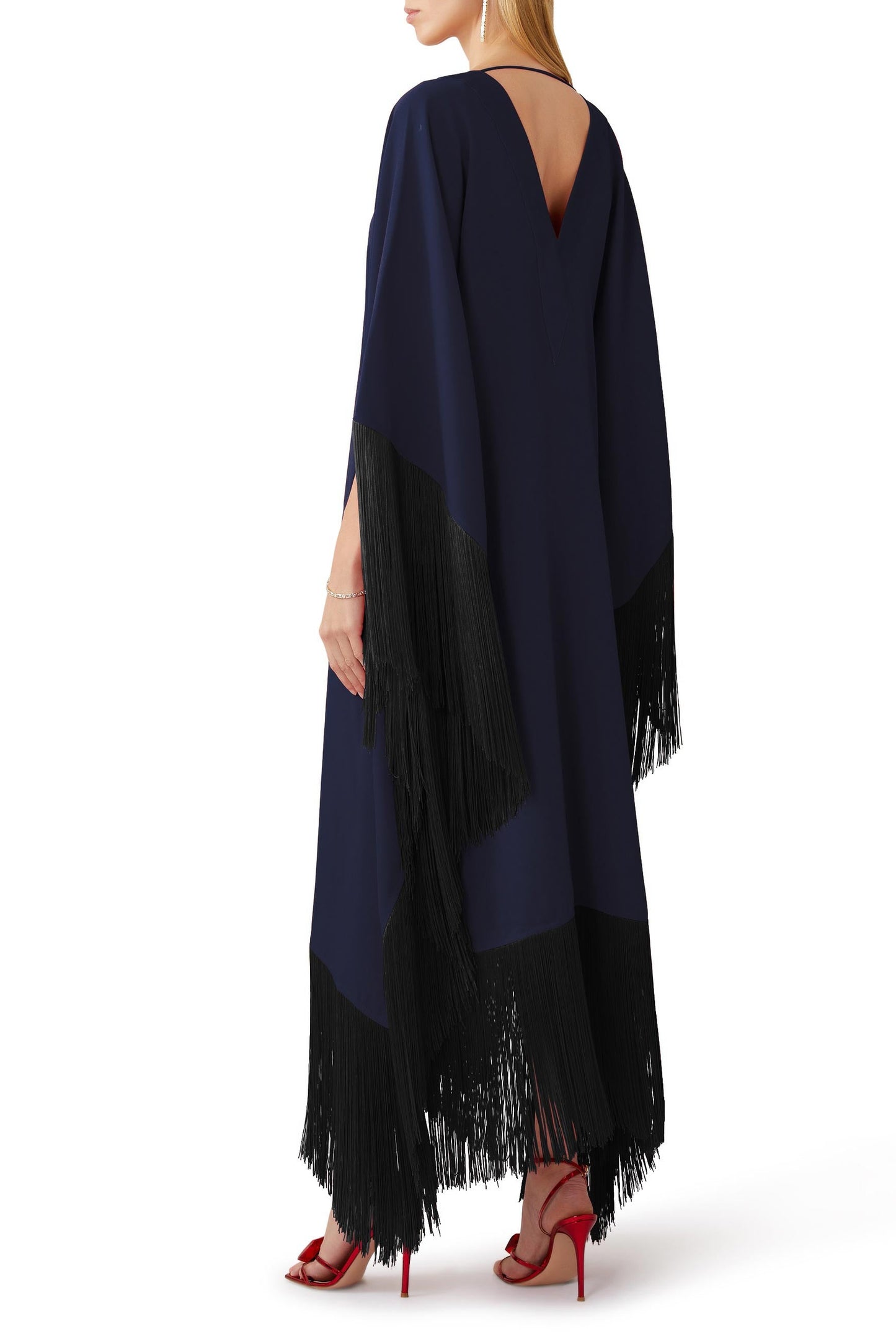Fringe Kaftan Dress - J5821_Black