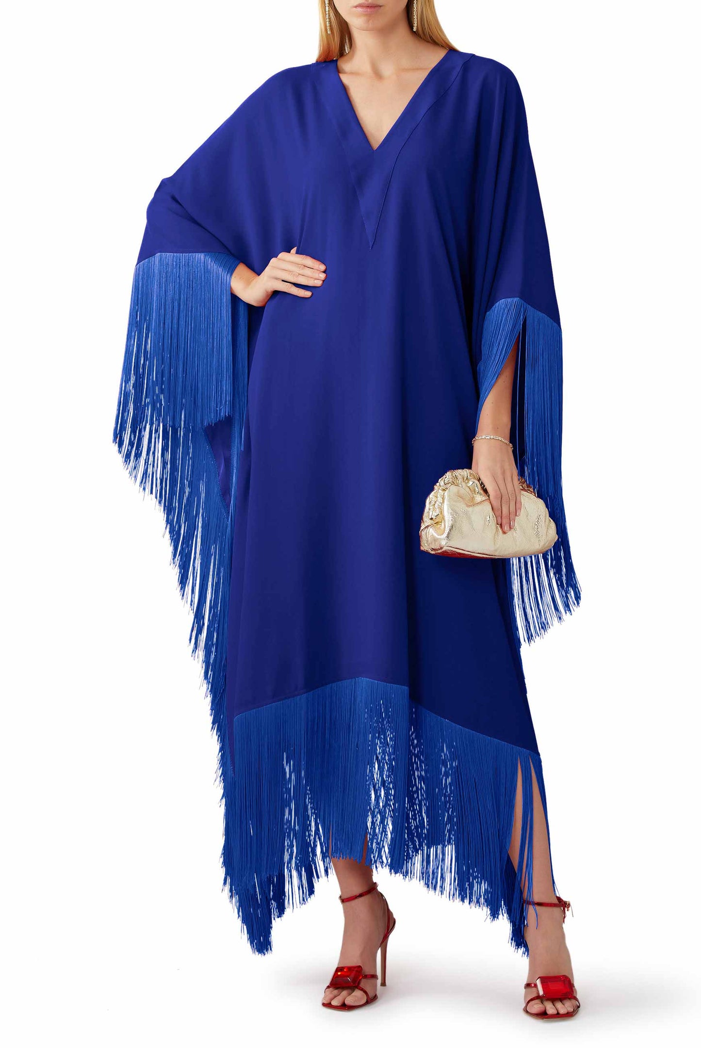 Fringe Kaftan Dress - J5821_Black