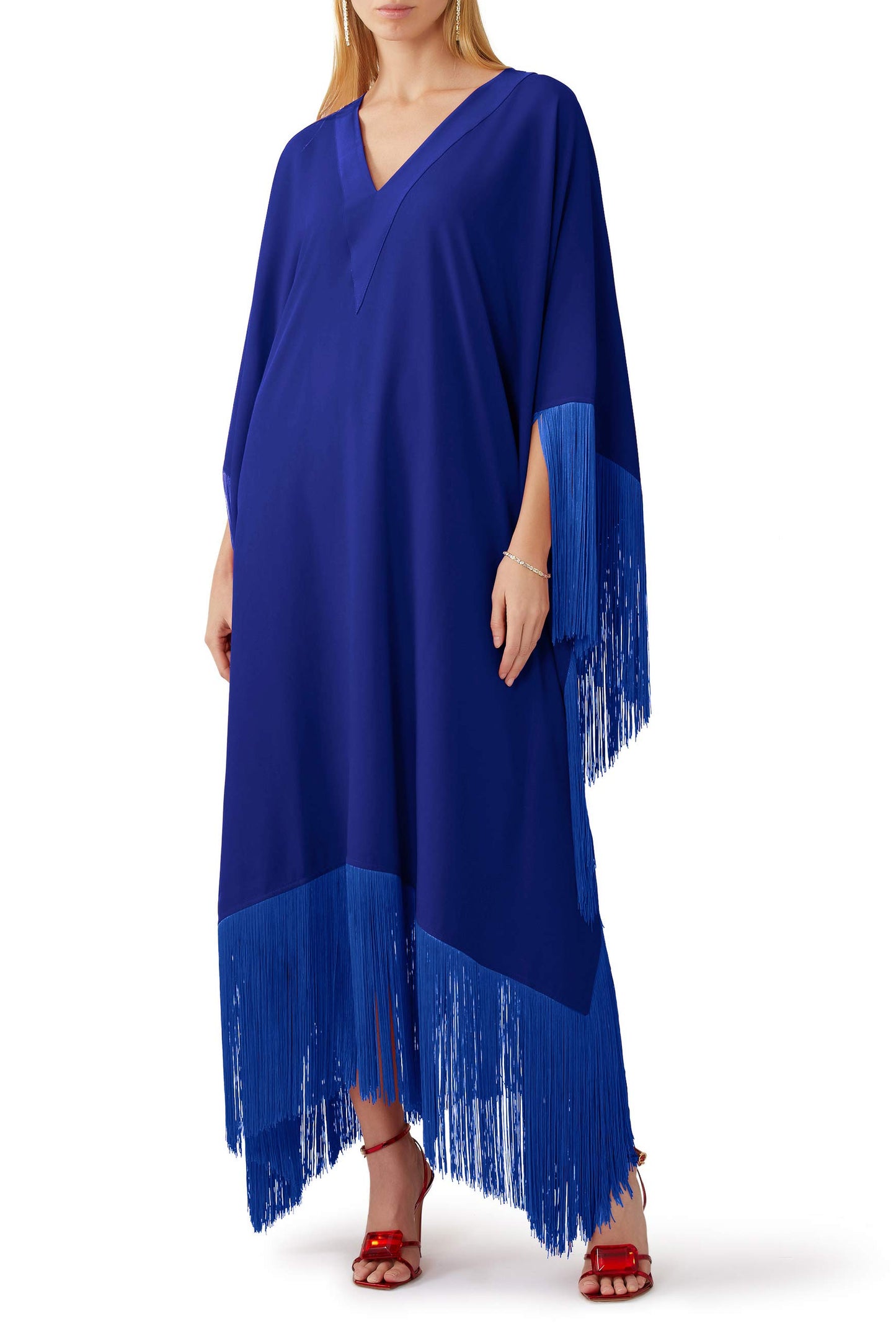 Fringe Kaftan Dress - J5821_Black