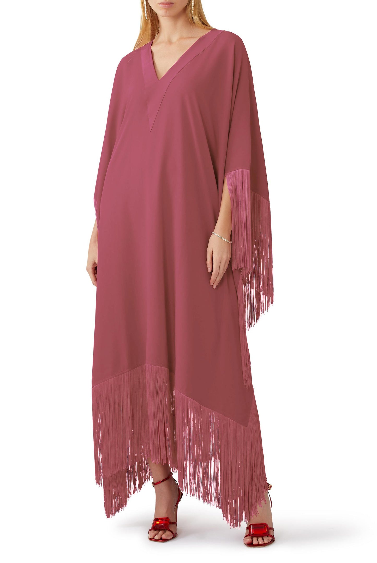 Fringe Kaftan Dress - J5821_Black