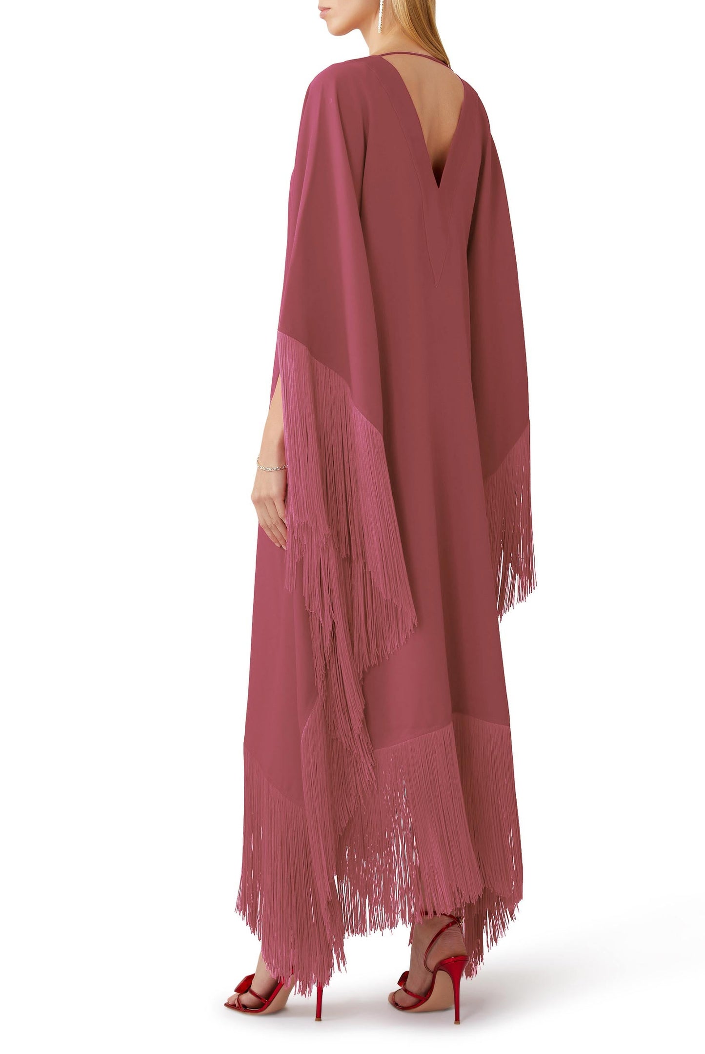 Fringe Kaftan Dress - J5821_Black