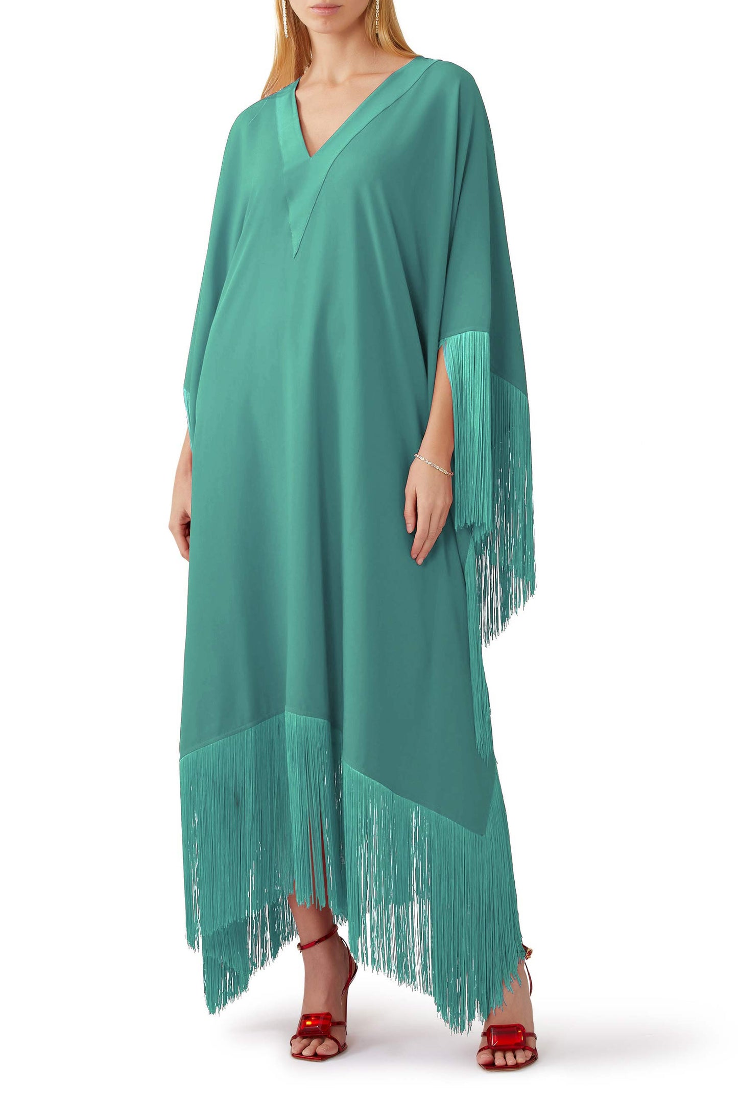 Fringe Kaftan Dress - J5821_Black