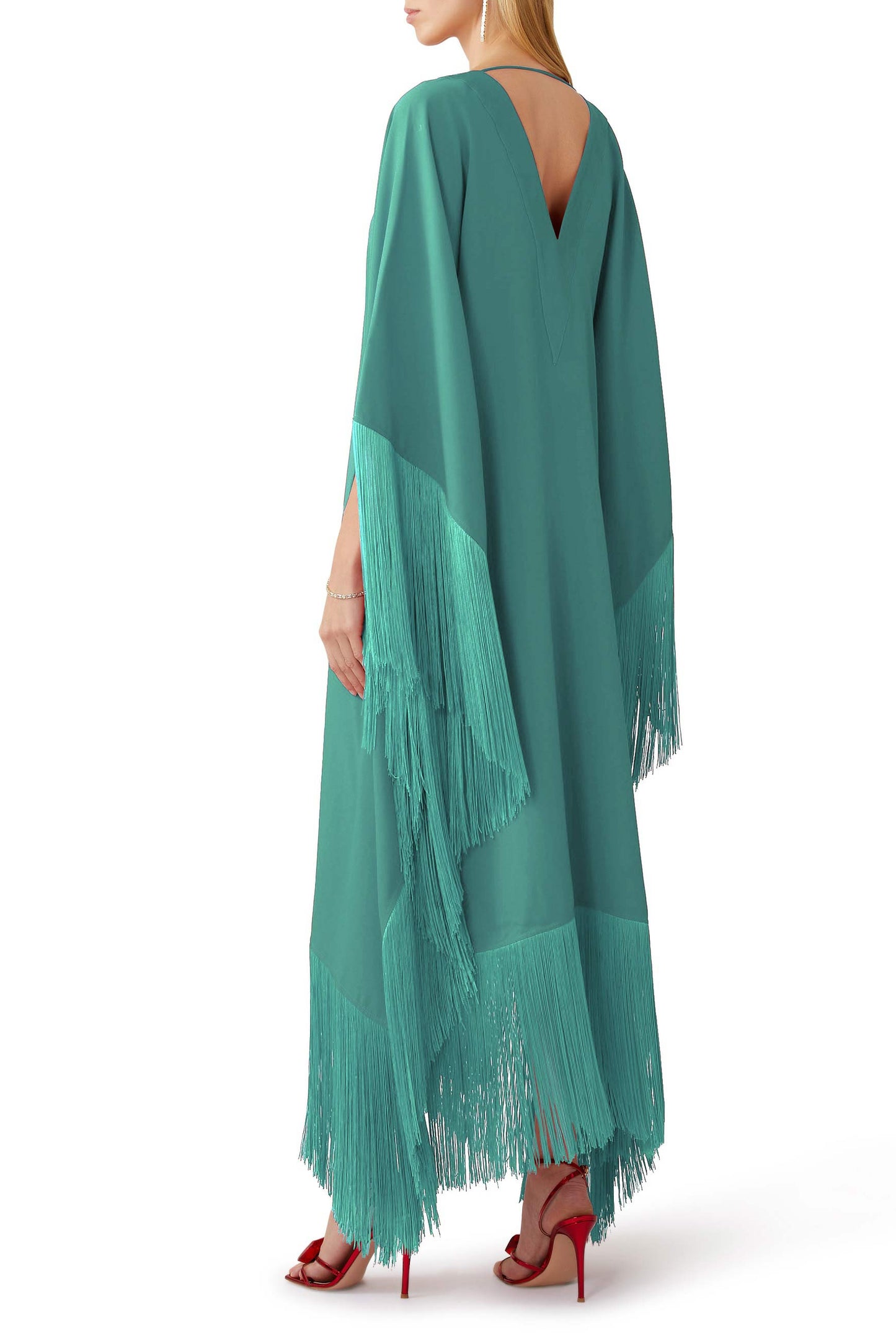 Fringe Kaftan Dress - J5821_Black