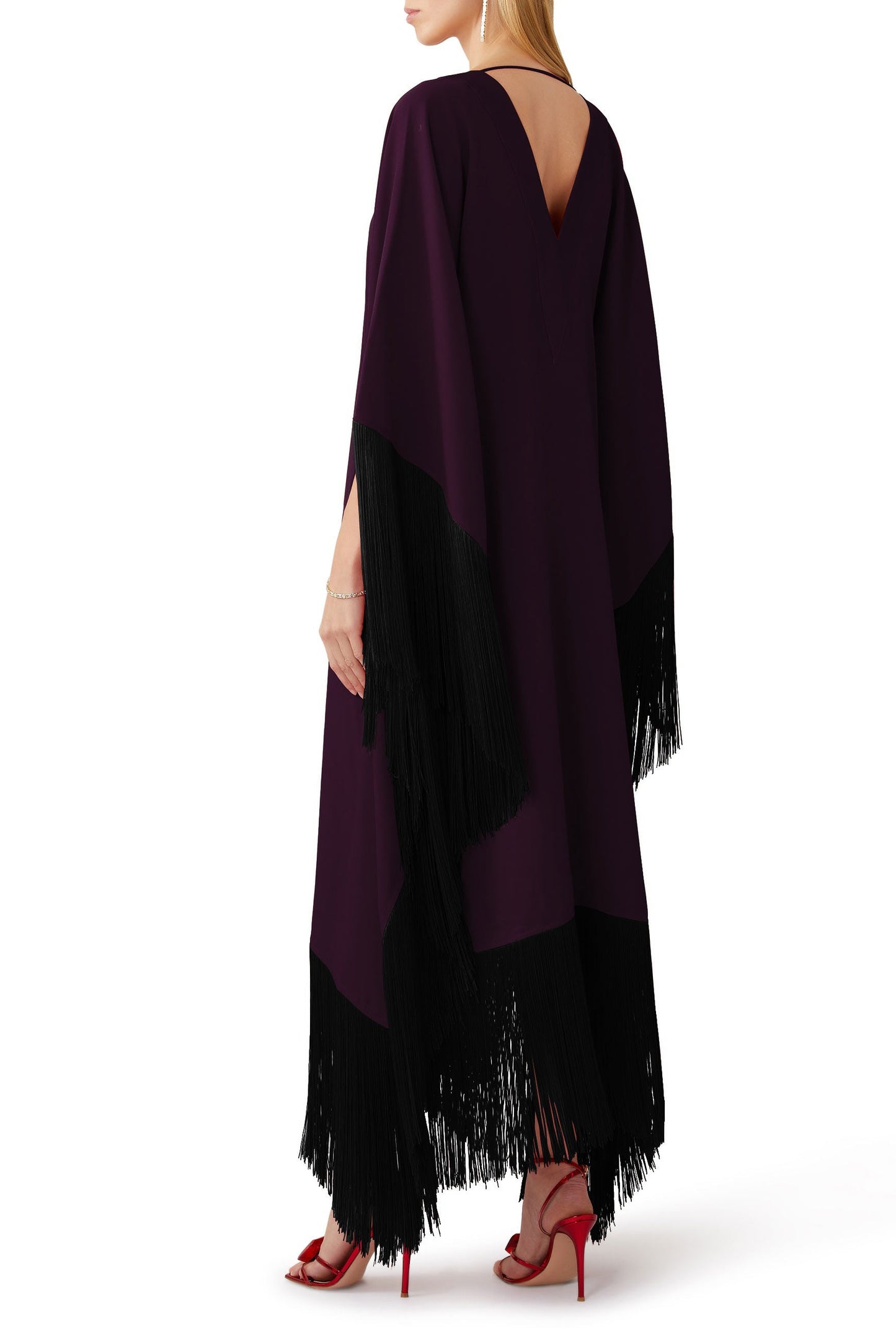 Fringe Kaftan Dress - J5821_Black