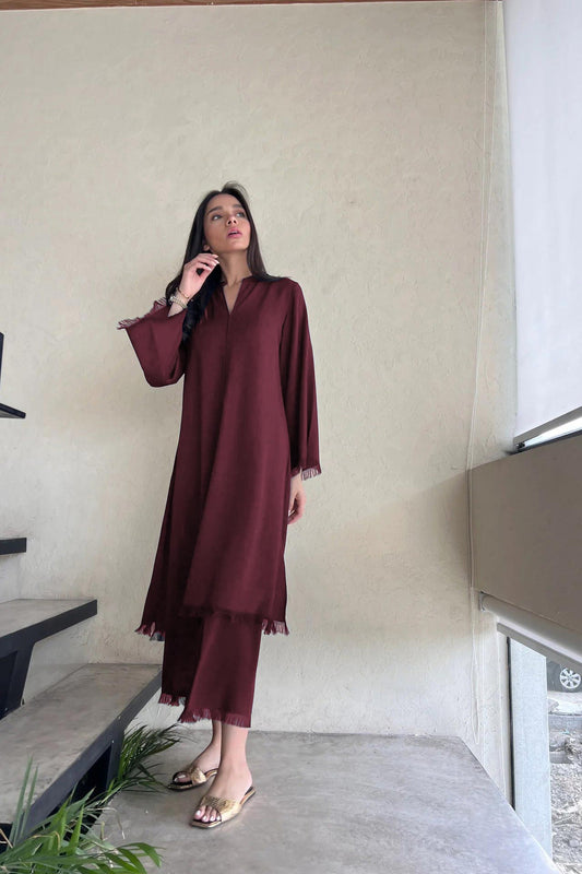 Co-ord Set -  J7086_Maroon