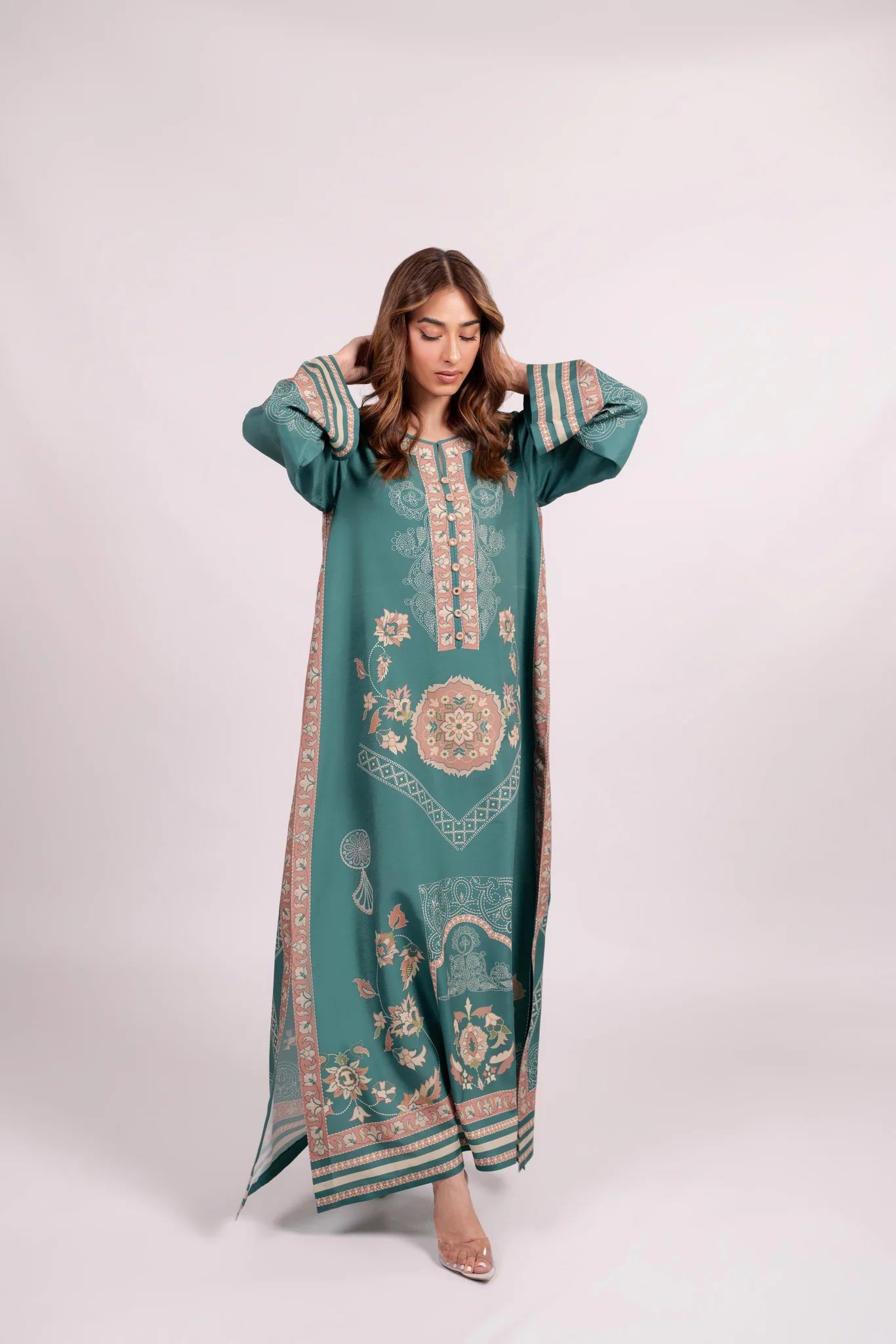 Kaftan Dress - J6093_Green