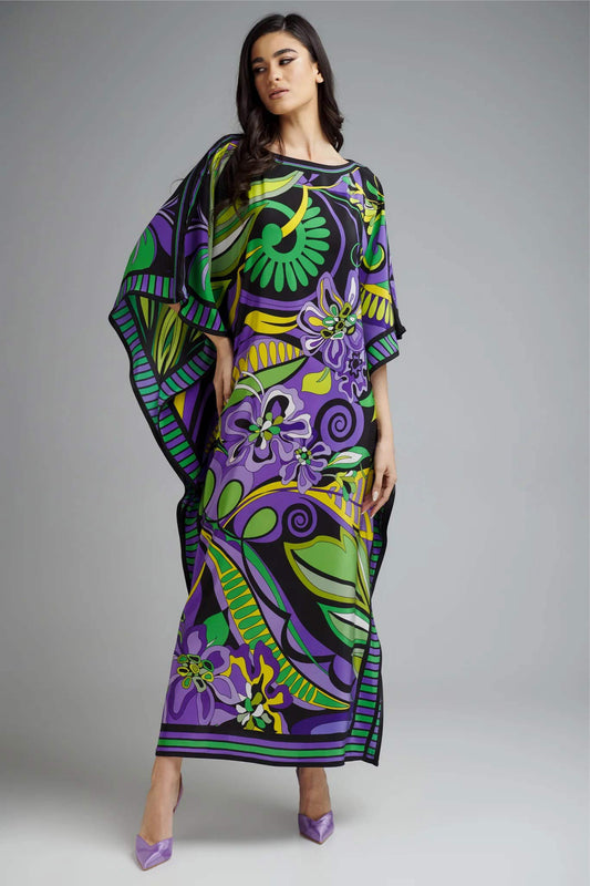 Bold Colors and Abstract Design Kaftan Dress For Women - Fashion Forward