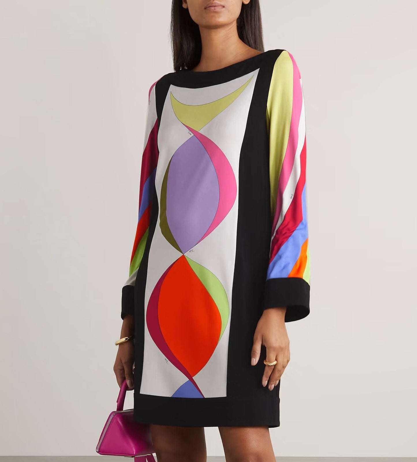 Womens Top In Abstract Design With Colorful Hues