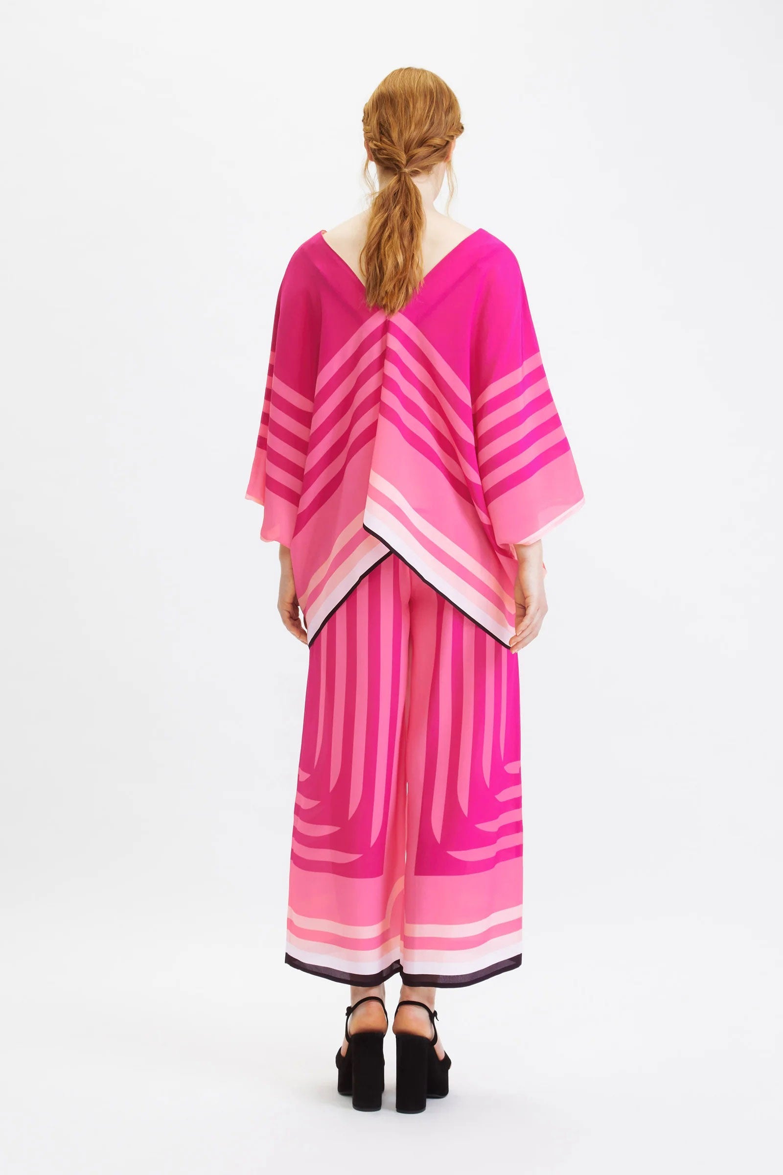 Pink Color Kaftan Style Top With Pant Co ord Set For Women