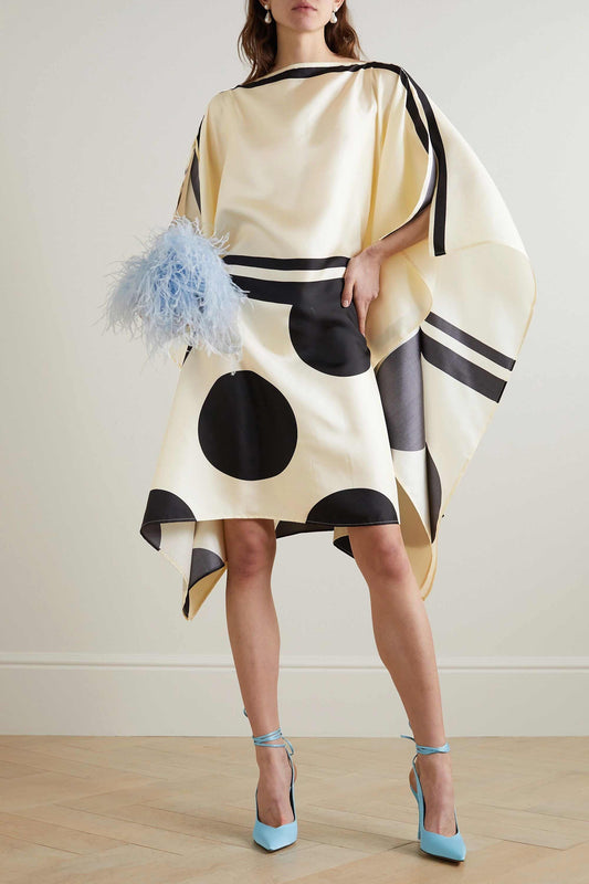 Polka dot design womens silk kaftan