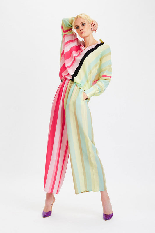 Geometric Print Pastel Colors Womens Co ord Set Worn By Famous Celebrities