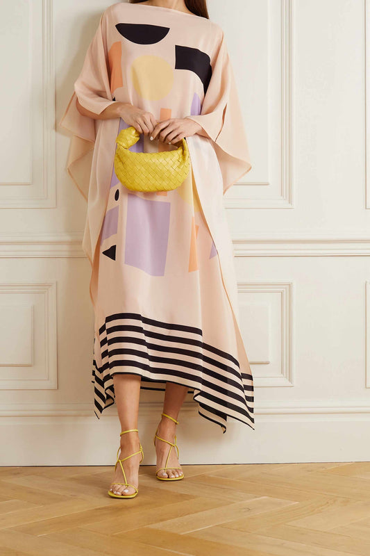 Premium Look Womens Kaftan With Peach Color