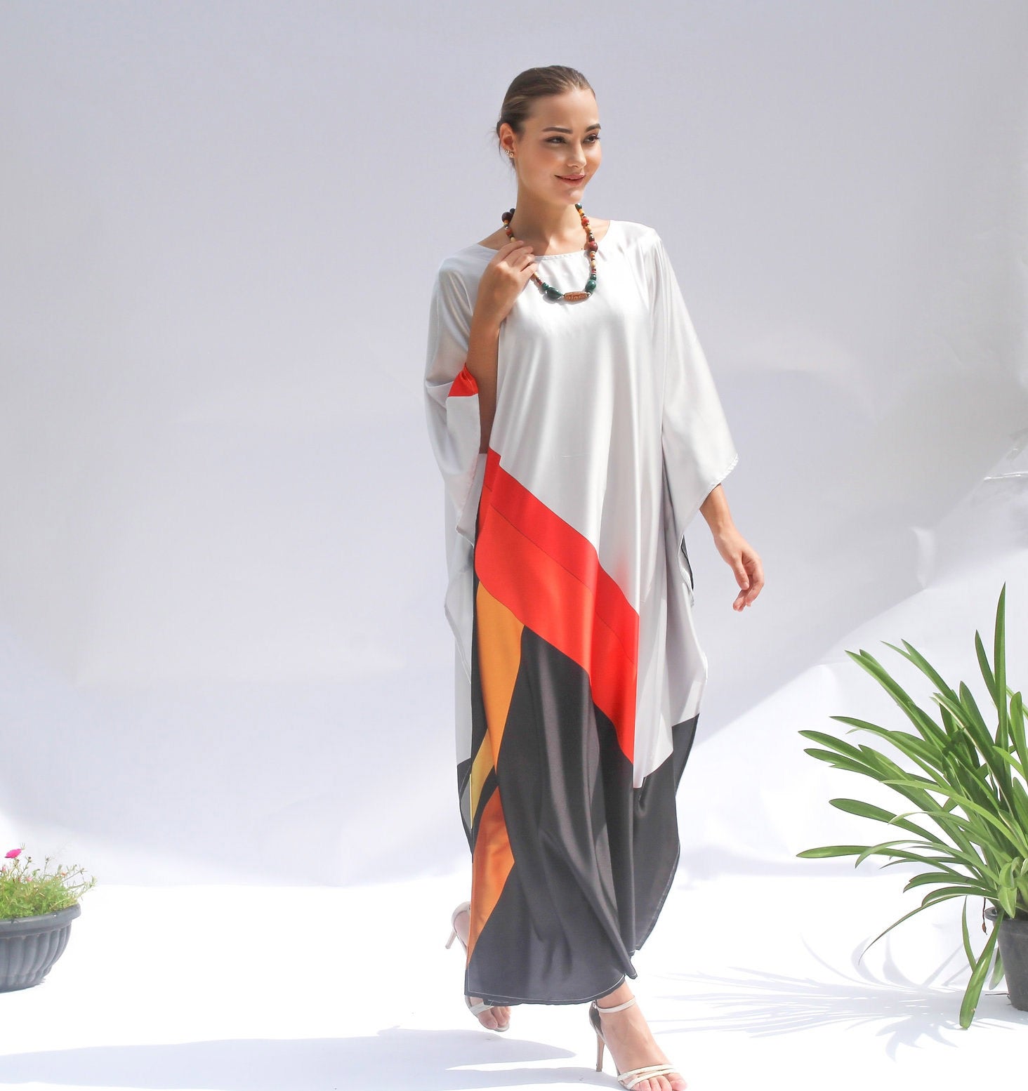 Satin Silk Kaftan With Premium Fabrics For Women