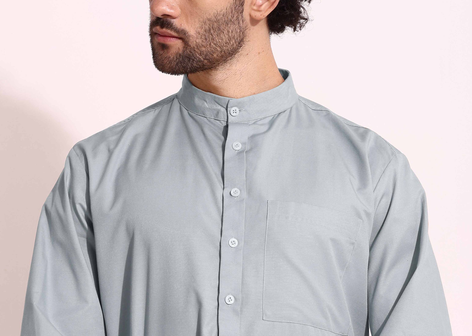 Mens Cotton Fabric Formal Thobe Beige Color